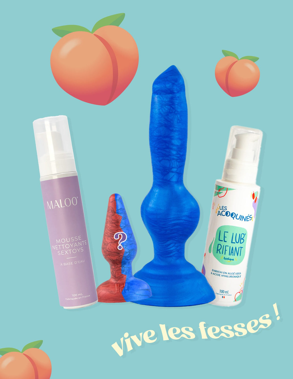 Coffret Découverte Anal avec Plug S, Klaus S, Lubrifiant’astique et mousse Maloo